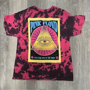 Pink Floyd Shirt in Red and Black Tie-Dye